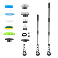 Brosse électrique sans fil à long manche pour le nettoyage des sols de la salle de bain