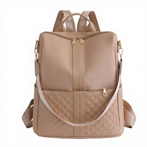 Korean Style <b>Large</b> Capacity Pu Women's <b>Backpack</b> with Zipper Closure Waterproof Shoulder Bag Solid Color for <b>School</b> Everyday - Product Image 2