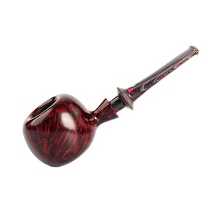 Muxiang Tobacco Pipe Red Lacquer Finish Handmade Smoking Pipe For Men Gift - Product Image 3