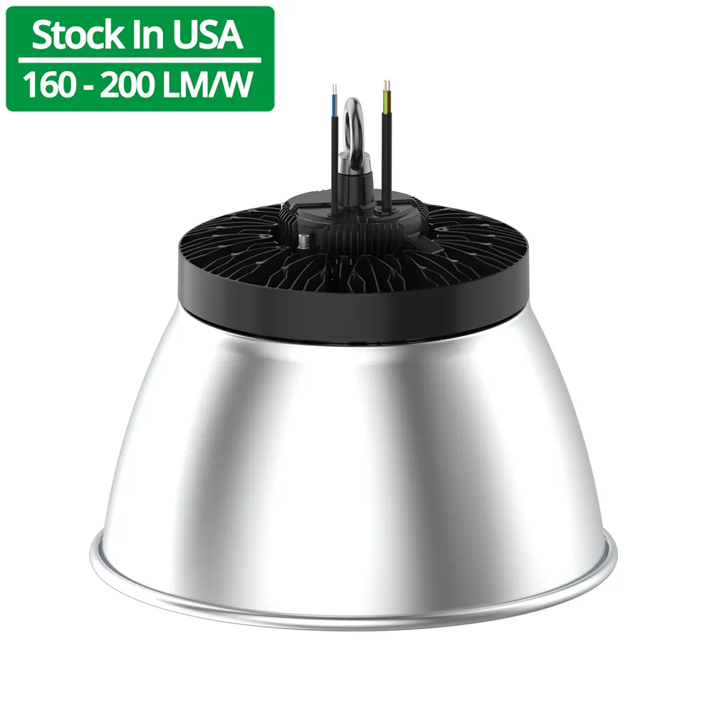 Usa Voorraad Aluminium Reflector Ufo Highbay Licht Pc Pmma Reflector Bewegingssensor 200W Led Highbay Licht