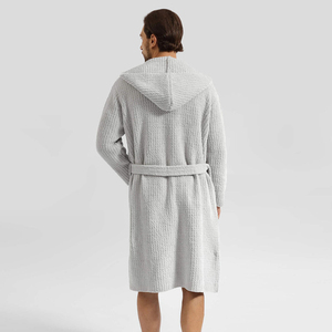 Peignoir thermique personnalisé en coton doux pour <span class=keywords><strong>homme</strong></span>, <span class=keywords><strong>robe</strong></span> <span class=keywords><strong>de</strong></span> <span class=keywords><strong>chambre</strong></span> confortable et moelleuse, idéal pour couple ou invité - Product Image 3