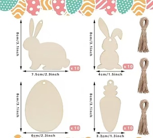 DAMAI Unfinished Wood <b>Easter</b> <b>Ornaments</b> Blank Wooden Carrot Egg Rabbit Hanging <b>Ornaments</b> Wood DIY Crafts for <b>Easter</b> DIY Projects - Product Image 4