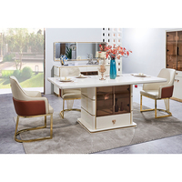 Ensemble de Salle à Manger Luxe en Bois avec Table Basse et Meuble TV