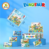 Blocs de construction STEM dinosaures écologiques non toxiques en ABS, ensemble d'assemblage 6-en-1, jouet éducatif pour enfants de 5 à 7 ans