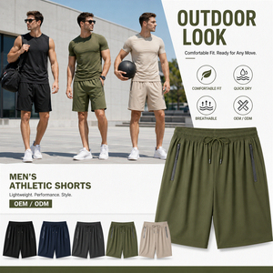 Shorts Essentiels Personnalisables avec Logo pour Hommes – Vêtements de Sport avec Poches Zippées, Idéaux pour la Course, le Basketball, le Streetwear et les Tenues Actives – Fabrication OEM - Product Image 4