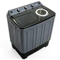 Lave-linge semi-automatique à trois tambours avec programmateur de lavage et minuterie d'essorage, machine à laver portable pour les charges quotidiennes