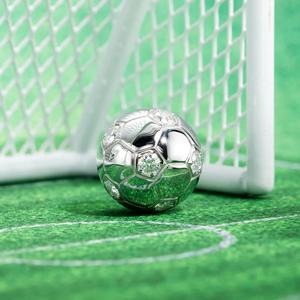 Colgante de Balón de Fútbol XL1399, Plata 925 con Baño de Rodio y Cristales de Estrás, Estilo Deportivo Informal, Unisex, para Uso Diario - Product Image 3