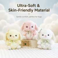 Robe en mousseline rose, poupée lapin en peluche, jouet lapin blanc mignon en forme de nœud, cadeau d'anniversaire pour filles