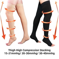 Bas de contention unisexe à bout fermé, compression moyenne 30-40 mmHg, pour traitement et soutien, hauteur cuisse