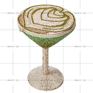 Pochette de soirée pour femme, design unique en forme de gobelet à café, ornée de strass et de cristaux étincelants, idéale pour les dîners et les sorties nocturnes - Product Image 4