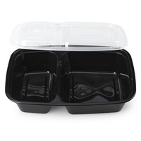 Emballage alimentaire à emporter personnalisable, contenants alimentaires micro-ondables à 2 compartiments, boîte à lunch en plastique jetable