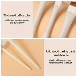 Pincel delineador de ojos de fibra artificial blanco de venta caliente, pincel de maquillaje de plástico con hoja fina <span class=keywords><strong>biselada</strong></span> - Product Image 4