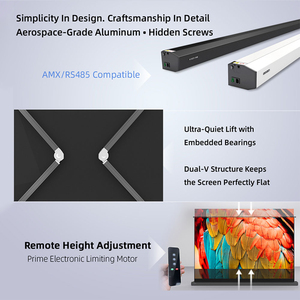 מסך pro 84 "~ 150" יהלום שחור 3d 8k hdr ממונעת הרצפה עולה מסכי הקרנה עבור מקרני לזרוק קצר/ארוך - Product Image 3