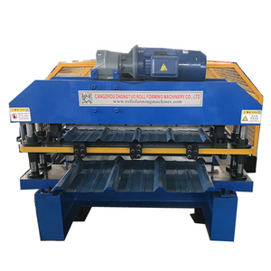 완전 자동 전기 절단 미국 R 패널 더블 레이어 알루미늄 루핑 시트 만들기 기계 - Product Image 5