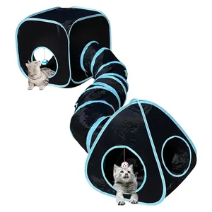 3-IN-1 Bunny Tunnels Tubes Collapsible Rabbit Hideout Tube And Playground Cat Tunnel