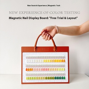 Tableau d'affichage de couleur d'ongle magnétique acrylique détachable Portable recouvert de cuir Choix de la manucure Pro Clients Choisissez des fournitures pour ongles - Product Image 3