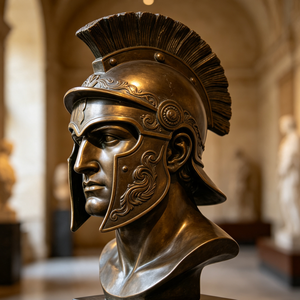 Statue en fibre de verre de tête de <span class=keywords><strong>soldat</strong></span> romain avec casque - Product Image 3
