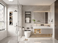 Meuble-lavabo Lesso Home moderne en acier inoxydable brun foncé, étanche, avec miroir LED sans cadre et vasque flottante intégrée