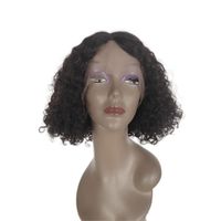 Perruque Coupe Pixie avec Cheveux Humains Brésiliens Bouclés Style Bob avec Lace Frontal Water Wave Design pour Femmes Noires