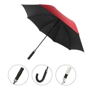 Parapluie de voyage QM de luxe avec revêtement anti-UV, pliable, automatique, coupe-vent, résistant, noir et blanc, rouge, avec logo - Product Image 6