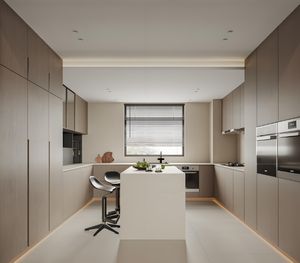 Gabinetes de Cocina Modernos Personalizados al por Mayor, Gabinetes de Cocina Modulares de Madera Empotrados en la Pared para Villa, Buen Precio - Product Image 1