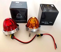 Feu de position latéral pour remorque à lentille en verre Watermelon H11, LED rouge ambre, indicateur LED, 12V 24V, jaune blanc