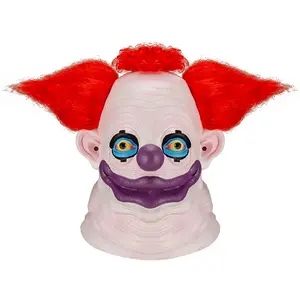 2024 Halloween Creepy Realistic Party fake hair clown Latex Mask For Costume