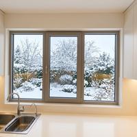 HUACAI Modernes Aluminium-Legierungs-Drehfenster Dreifachverglasung Low-E Gehärtetes Glas Thermische Trennung Wärmeisolierung 3 Jahre Garantie
