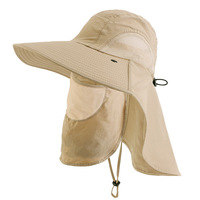Sombrero de sol al por mayor con solapa para el cuello protección UV gorra de Safari impermeable sombrero de cubo de ala ancha para pesca jardinería senderismo caza