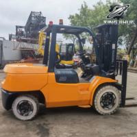 Forklift Bekas Jepang TOYOTA 7FD50 Harga Murah, Mast Dua Tingkat 5m, Mesin Angkat Berat 7FD50 Dengan Kondisi Original Stabil