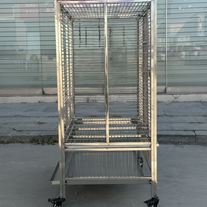 Gabbia per Uccelli Grande Lusso Classico Moderno Semplice in Acciaio Inossidabile con Vassoio in Plastica per Pappagalli Piccioni Recinto da Gioco Trasportino per Allevamento Dot Box - Product Image 2