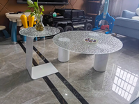 Nordique rond moderne décoration meubles thé café métal verre canapé salon Table d'appoint ensemble