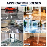 Kit de revêtement de sol en époxy métallique imperméable, effet marbre 3D, peinture à la résine écologique haute brillance, haut de gamme pour garage et menuiserie