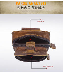 Andong Genuine Cow Leather Long Wallet <b>Purse</b> for <b>Men</b> Man Fashion Waist Pack Strap Bags Multifunctional Outdoors Daily Use Bag - Product Image 4