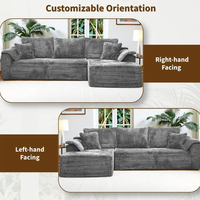 Canapé d'angle en L compressible en boîte, ensemble de canapés doubles avec chaise longue, sectionnel moderne pour salon et appartement