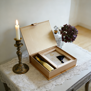 Boîte d'emballage de luxe personnalisée en velours pour <span class=keywords><strong>champagne</strong></span>, avec carte dorée et gland, couvercle à charnière, coffret cadeau pour bouteille de <span class=keywords><strong>champagne</strong></span> - Product Image 3