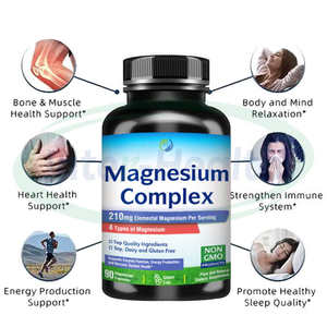 Compléments alimentaires en capsules de magnésium glycinate 3 en 1 de marque privée ASAP, citrate glycinate 1800 mg 1000 mg capsules de magnésium - Product Image 2