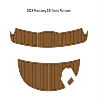 Tapis de plateforme de bain Monterey 184 2018 en mousse EVA imitation teck pour bateau, style SeaDek MarineMat Gatorstep, auto-adhésif