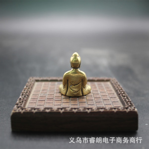 Ruilang Brass Shakyamuni Buddha Figurine 26mm High 22mm Wide Handmade Desktop <b>Ornament</b> Feng Shui Decoration - Product Image 4
