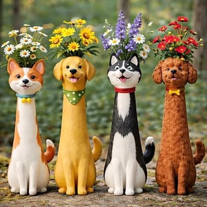 Vase à fleurs en résine en forme <span class=keywords><strong>de</strong></span> chien <span class=keywords><strong>de</strong></span> dessin animé, mignon, personnalisé, en gros, pour la décoration <span class=keywords><strong>de</strong></span> la <span class=keywords><strong>maison</strong></span>, <span class=keywords><strong>pot</strong></span> <span class=keywords><strong>de</strong></span> fleurs en forme d'animal pour fleurs séchées, ornement <span class=keywords><strong>de</strong></span> bureau - Product Image 2