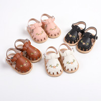 Sandales pour bébés printemps-été, chaussures de princesse brodées pour filles, semelle souple, chaussures pour bébés