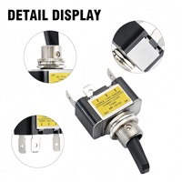 Interrupteur à bascule LED 12V 30A robuste 3 broches ON/OFF SPST IP40 pour voiture, camion, avec couvercle LED rouge, bleu, blanc 24V