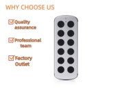 Control Remoto Universal de Aluminio Plateado y Negro de 12 Botones para Smart TV y Proyector, Precio de Fábrica, Alta Calidad, 2.4G/433 Código Fijo