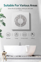 Ventilateur d'extraction sûr et longue durée de vie, AC 220-240V/100-240V, diamètre de la pale de 150 mm (6 pouces), roulement à billes, boîtier ABS ultra fin, protection contre la surchauffe