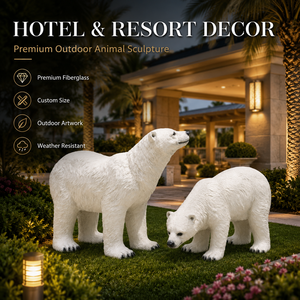 Escultura de Oso Polar de Fibra de Vidrio Personalizada, Estatua de Animal Ártico OEM para Exhibición en Jardines y Paisajes - Product Image 2