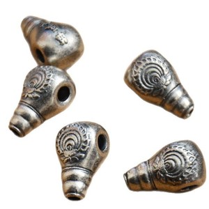 Conch <b>Shell</b> Three Way Bead 22x10mm Silver Plated For Bracelet Making Jewelry Findings Irregular Shape Spacer Beads - Product Image 5