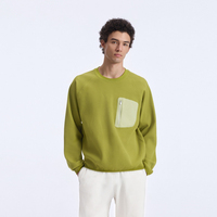 En gros Sweat-shirts gaufrés à séchage rapide, coupe ample, pull-over, patchwork, manches longues, manches raglan, col rond pour hommes