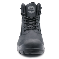 Chaussures de travail industrielles pour hommes MAXITOUGH, robustes, pour l'exploitation minière, la construction, en cuir nubuck noir, avec embout en acier S3, bottes tactiques de sécurité