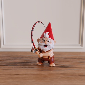 Statua da Giardino Personalizzata in Resina a Forma di Gnomo Pescatore, Decorazione per Esterni, OEM ODM, Divertente Statuetta di Nano, Vendita all'Ingrosso di Gnomi Pescatori in Resina - Product Image 4