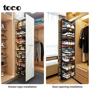 Toco Nhôm Hợp Kim Siêu Mỏng Được Xây Dựng Trong Trượt Giày Giá Lưu Trữ Tổ Chức Cho Nhà Tủ Quần Áo Kệ Phần Cứng Tủ Đơn Vị - Product Image 3